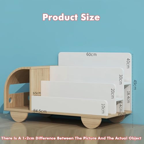 YINMAN Kreatives Bücherregal, Unabhängiges Kinder-Desktop-Bilderbuchregal, Einfaches Stand-Bücherregal Aus Holz, Einfach Zu Montieren, for Schlafzimmer, Wohnzimmer, Büro(Brown) von YINMAN