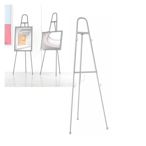 YINMAN Staffelei-Ausstellungsständer, Bodenstehendes, Verstellbares Stativ, Faltbares Eisenregal, for Hochzeitseinkaufszentren, Hotelstudios(White) von YINMAN