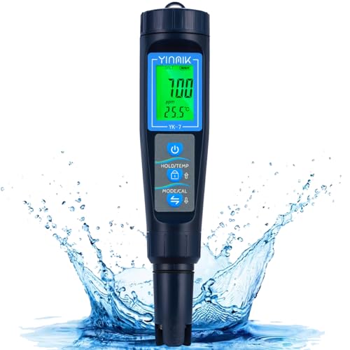 Salzwasser Pool Messgerät Digital 5 in 1 pH/TDS/EC/Salzgehalt/Termometer pH Wert Messgerät mit LCD-Display,Automatischer Temperatur Kompensations pH Tester und Wassertester Ideal für Pool,Trinkwasser Salzwasser Pool Messgerät Digital 5 in 1 pH/TDS/EC/Salzgehalt/Termometer pH Wert Messgerät mit LCD-Display,Automatischer Temperatur Kompensations pH Tester und Wassertester Ideal für Pool,Trinkwasser von YINMIK