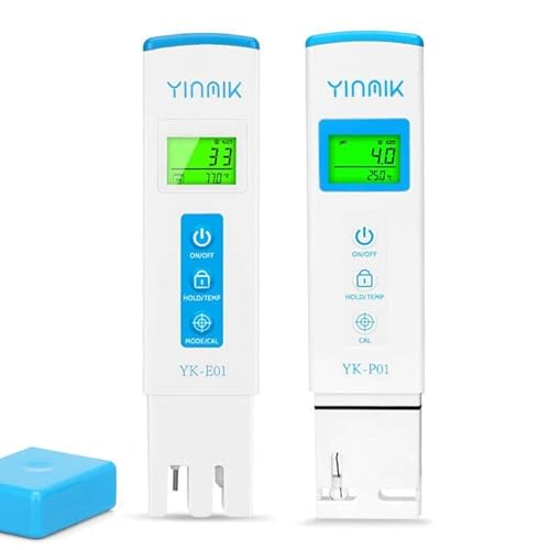 YINMIK Digitales pH Messgerät und TDS Tester Set, 3 in 1 PPM TDS EC Temperatur Messgerät für Trinkwasser, Hochpräziser pH Tester vom Stifttyp für Aquarium, Hydrokultur, Pool, Brauen von YINMIK