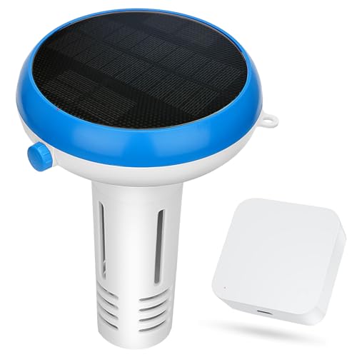 YINMIK Pool Chlor pH Monitor, Intelligenter pH Salztester für Salzwasserpools, 7-in-1 pH Chlor Salzgehalt ORP EC TDS Temperatur Monitor für Eingebaute Pools, Aufstellpools, Spas, Whirlpools von YINMIK