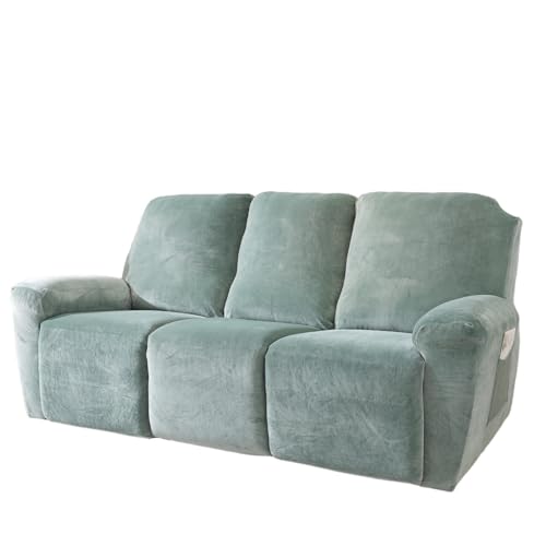 YINOW 8-teilige Schonbezüge für Liegestuhl, Samt, Erbsengrün, Stretch-Schonbezüge für 3-Sitzer, mit Armlehnen YINOW 8-teilige Schonbezüge für Liegestuhl, Samt, Erbsengrün, Stretch-Schonbezüge für 3-Sitzer, mit Armlehnen von YINOW