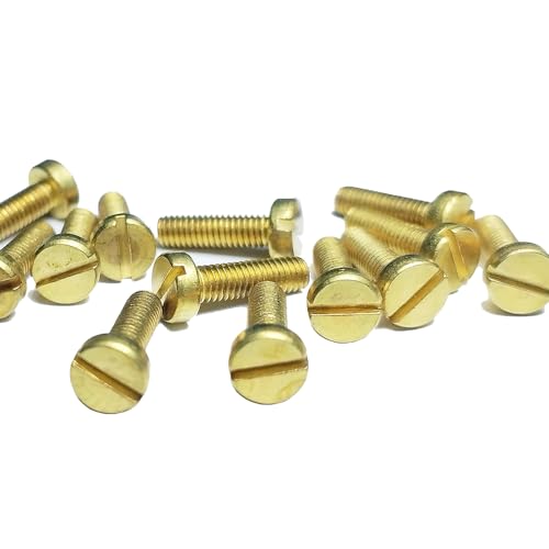 M1,2x3mm Zylinderschrauben mit Schlitz Messing Zylinderkopf Maschinenschrauben 50 Stück Gold von YINRUISCREW