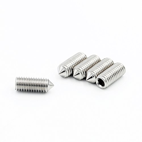 M2,5 Gewindestifte mit Innensechskant und Spitze, Edelstahl, 100 Stück (M2,5 x 12 mm) von YINRUISCREW