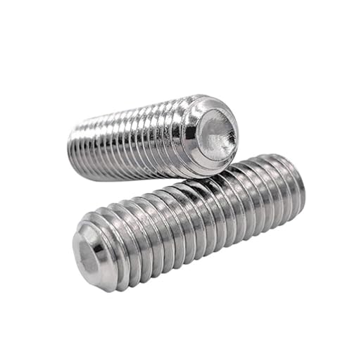 M2,5x14mm Gewindestifte mit Innensechskant und Ringschneide Edelstahl Silber ISO4029 100 Stück Gewindestangen Madenschraube Stellschrauben von YINRUISCREW
