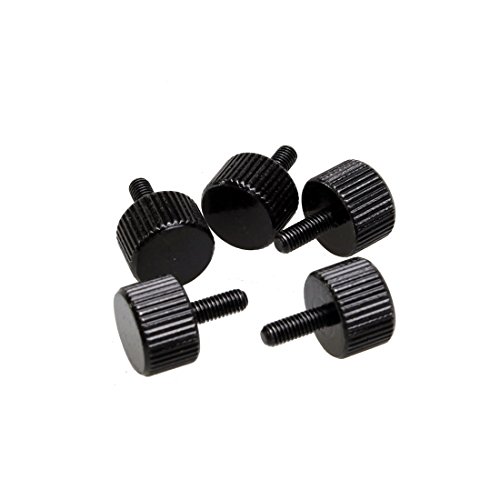 M3 Rändelschrauben Stahl 20 Stück Silber Schwarz (Schwarz, M3 x 6 mm) von YINRUISCREW