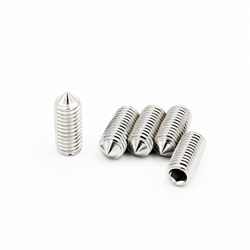 M6 Gewindestifte mit Innensechskant und Spitze, Edelstahl, 30 Stück (M6 x 10 mm) von YINRUISCREW