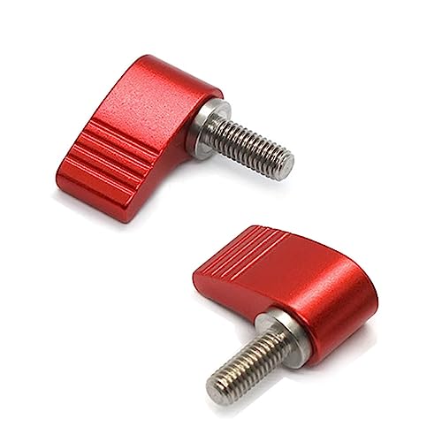 YINRUISCREW M8 x 30 mm Schrauben mit Griff, Rändelschrauben, Außengewinde, drehbarer Knauf, verstellbare Rändelschraube, Drehknopf mit einzelnem Flügel, 2 Stück (M8 x 30 mm, rot) von YINRUISCREW