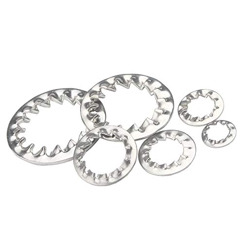 YINSONG 20 stücke M20 Edelstahl Zahnscheibe - Innenverzahnte Dichtung Sicherungsscheibe M3 M4 M5 M6 M8 M10 M12 M14 M16 M18 M20, Silber (Innendurchmesser: M20) von YINSONG
