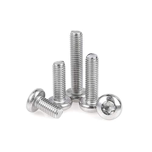 YINSONG Torx Maschinenschraube - M4X(30-70mm) Edelstahl Sicherheitsschrauben Gewindeschrauben Linsenkopfschrauben Silber, M4X55mm(20pcs) von YINSONG