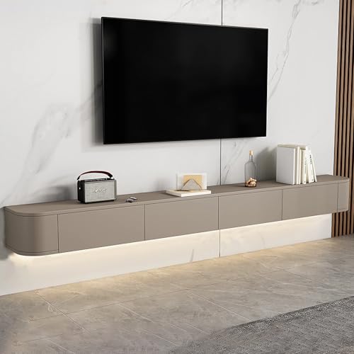 YINXSLO Schwebendes TV-Gerät, multifunktionaler TV-Schrank, Schwebe-TV-Regal aus Holz für Wohnzimmer, Wandmontage, TV-Einheit mit Stauraum für Wohnzimmer und Schlafzimmer, Khaki, 140 cm YINXSLO Schwebendes TV-Gerät, multifunktionaler TV-Schrank, Schwebe-TV-Regal aus Holz für Wohnzimmer, Wandmontage, TV-Einheit mit Stauraum für Wohnzimmer und Schlafzimmer, Khaki, 140 cm von YINXSLO