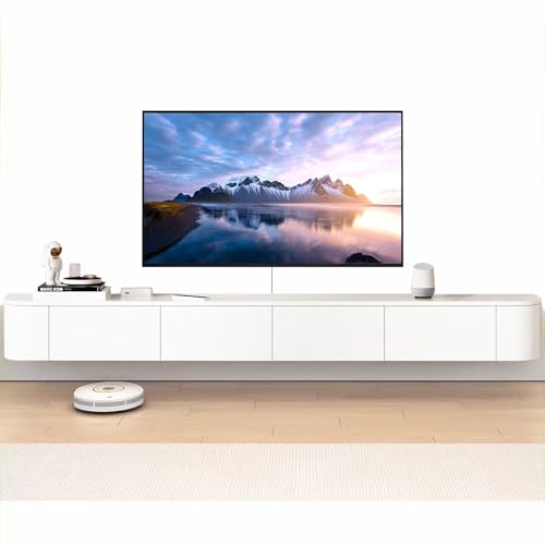 YINXSLO Moderner schwebender TV-Schrank Weiß Tv Cabinet for Living Room mit Schublade zur Aufbewahrung Holz Tv Lowboard Hängend Geeignet für Wohnzimmer oder Schlafzimmer（weiß，160cm） von YINXSLO