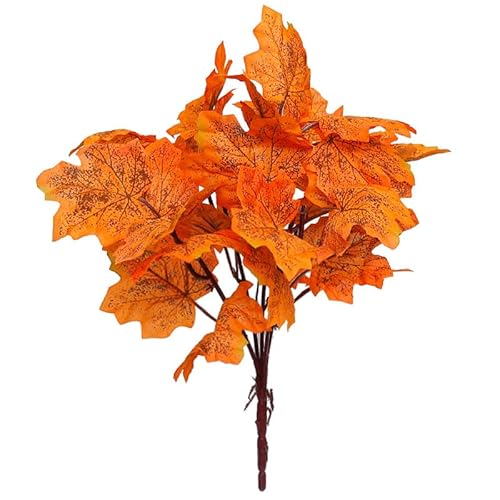 YINZZTRY 4 Bündel Künstliche Herbststrauß, Künstlicher Ahornblatt-Blumenstrauß, Herbstblumen Blätter Ahorn Herbst Deko, für Thanksgiving Halloween Tischdekoration von YINZZTRY