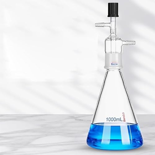 Glaspufferflasche mit Sandkernfiltrationsgerät - Dickwandige Vakuum-Flüssigkeitsflasche(250ml Mouth 40) von YIOOSO
