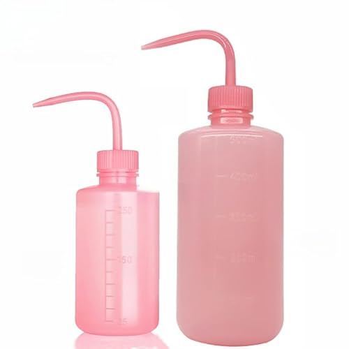 Quetschflaschen-Set for Laborbedarf – Rosafarbene, nicht sprühende Spritzflaschen (250 ml und 500 ml) – 2er-Pack for den Labor- und Heimgebrauch von YIOOSO