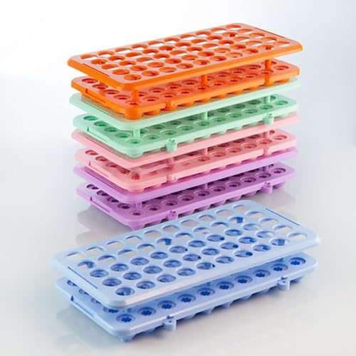 Reagenzglasständer mit 50 Sockeln for 5/10/15 ml Zentrifugenröhrchen – Robuster Laborständer aus Kunststoff(Red) von YIOOSO