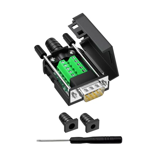 YIOVVOM DB9 9-poliger Adapter RS232 Seriell auf 3-poliger Terminalstecker mit Gehäuse (Male Connector) von YIOVVOM