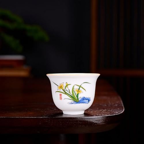 3 PCS Keramik Porzellan Kung Fu Tee Tasse Tee Teegeschirr Set Talg Jade Reinem Weiß Tee Tasse Dünne Reifen tee Schüssel Haushalt Einfache von YIPOCH