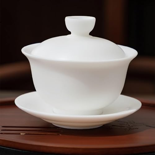 YIPOCH Gaiwan Teeset Kung Fu Weiße Keramik Gaiwan Weißes Teegeschirr Sancai Teetasse von YIPOCH
