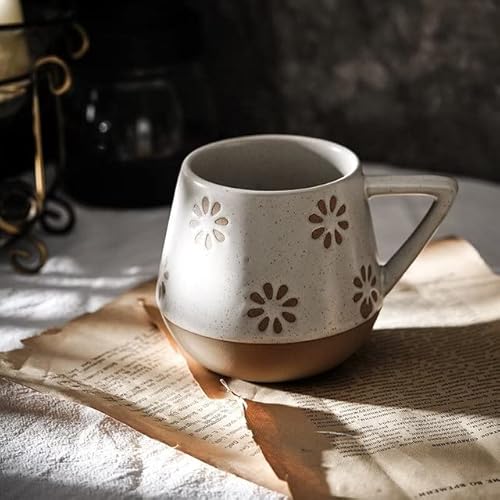 YIPOCH Kreative handgefertigte Keramiktasse, Retro-handgemachte Kaffeetasse, große Kapazität, Milchteetasse, einzigartiges Trinkgeschirr von YIPOCH