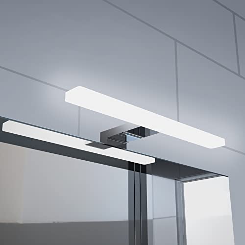 YIQAN LED Spiegelbeleuchtung 30cm Badezimmer, 8W 880lm Neutralweiß 4000K, IP44 geschützt, Chrom-Optik, für 230V von YIQAN