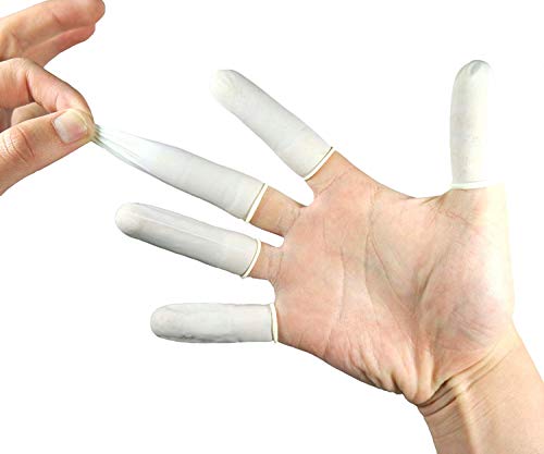 YIQI 200 PCS Fingerschutz Abdeckungen Einweg Latex Fingerlinge Antistatisch Latex Finger Cot Fingerhandschuhe Fingerkuppen Protector Covers Finger Caps von YIQI