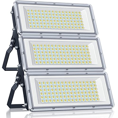 YIQIBRO LED Strahler Außen 300W, 30000LM Superhell Fluter Außen, Aussenstrahler Wasserdicht IP67, 6500K Kaltweiß Außenstrahler LED Scheinwerfer 85-265V für Garten, Garage, Fabrik, Sportplatz von YIQIBRO