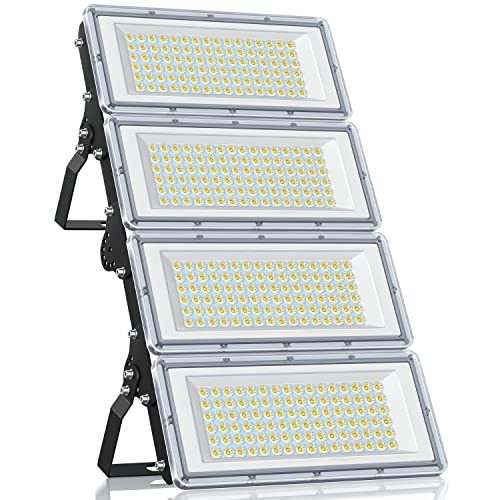 YIQIBRO LED Strahler Außen 400W, 40000LM Superhell Fluter Außen, Aussenstrahler Wasserdicht IP67, 6500K Kaltweiß Außenstrahler LED Scheinwerfer 85-265V für Garten, Garage, Fabrik, Sportplatz von YIQIBRO