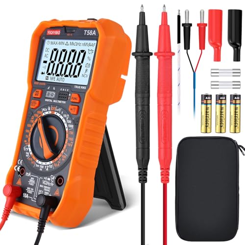 YIQIYIBO Digital Multimeter, 9999 Zählungen True RMS Multimeter, Manuelle Bereichswahl, Voltmeter-Tester, Messung von AC/DC-Spannung, AC/DC-Strom, Widerstand, Diode, Triode, Durchgang, Kapazität von YIQIYIBO
