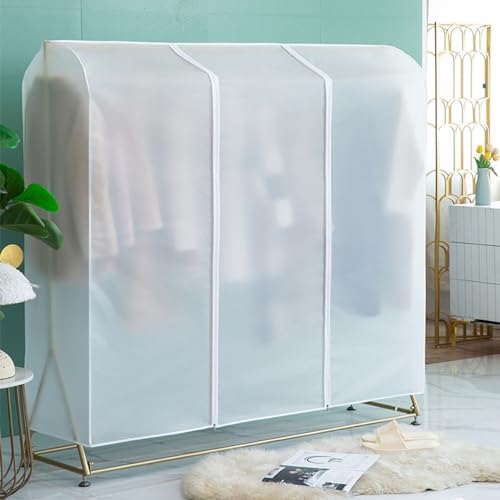 Transparente Kleiderständer Abdeckung Mit Reißverschluss Anti-Staub Abdeckung Kleiderständer Kleidersack Staubschutz Wasserdicht Kleiderbügel schutzhülle für Kleiderstange ( Größe : 90*50*150cm ) von YIQIYOU