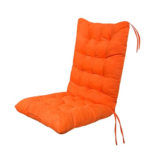 YIQIYOU Gartenstuhlauflagen Auflage Gartenstuhl Niedriglehner, 100 x 45 cm Rückenkissen mit Bänder, Indoor Outdoor Home Büro Sitzauflage Niedriglehner(Farbe:Orange) von YIQIYOU