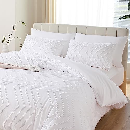 YIRDDEO Weiße Bettdecke Queen-Size-Größe, 3-teilig, Boho-Bettwäsche-Set, Queen-Size-Weiß, Bauernhaus-Bettwäsche-Sets für Queen-Size-Bett, vertikal, neutrales Boho-Bett-Set (1 Decke, 2 Kissenbezüge) YIRDDEO Weiße Bettdecke Queen-Size-Größe, 3-teilig, Boho-Bettwäsche-Set, Queen-Size-Weiß, Bauernhaus-Bettwäsche-Sets für Queen-Size-Bett, vertikal, neutrales Boho-Bett-Set (1 Decke, 2 Kissenbezüge) von YIRDDEO