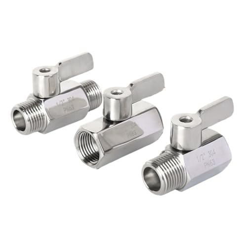 1/8 1/4 3/8 1/2 3/4 1 BSP Female Male 304 316 Stainless Steel Sanitary Mini Ball Valve Homebrew With Steel Handle Food Grade(3/8",NPT_FEMALE_SUS304) von YIRONCNPA