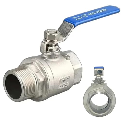 304 Edelstahl Zweiteiliger Kugelhahn 1/4 3/8 1/2 "3/4" 1 "2" Innen- Und Außengewinde Wasser Gas Öl Schalter Fitting Adapter(1-1/4") von YIRONCNPA