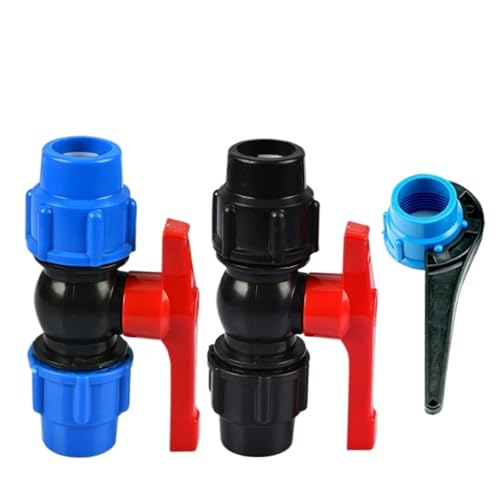 Ackerlandbewässerung PE-Rohr Schnellkupplung Schwarz Blaue Kappe Wasserrohr-Umschaltventil 4 Punkte 6 Punkte Schnellanschluss-Kugelhahn(50 black ball valve 1.5 inch) von YIRONCNPA