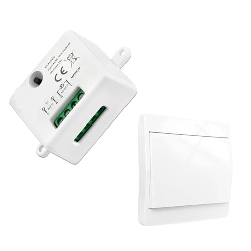 Drahtloser, Selbstbetriebener Lichtschalter, 433 MHz, Kinetischer RF-Schalter, Keine Batterie Erforderlich, AC 110 V 220 V, 10 A Relaismodul For Haushaltsgeräte-LED(SET 1) von YIRONCNPA