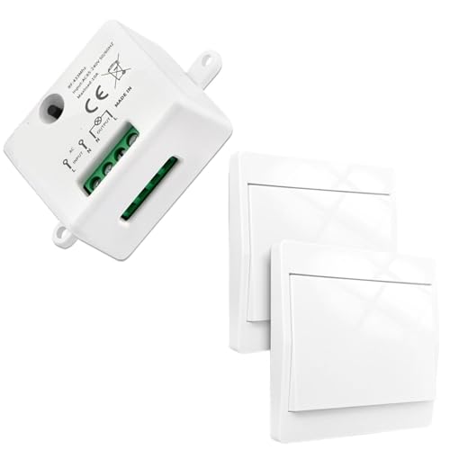Drahtloser, Selbstbetriebener Lichtschalter, 433 MHz, Kinetischer RF-Schalter, Keine Batterie Erforderlich, AC 110 V 220 V, 10 A Relaismodul For Haushaltsgeräte-LED(SET 4) von YIRONCNPA