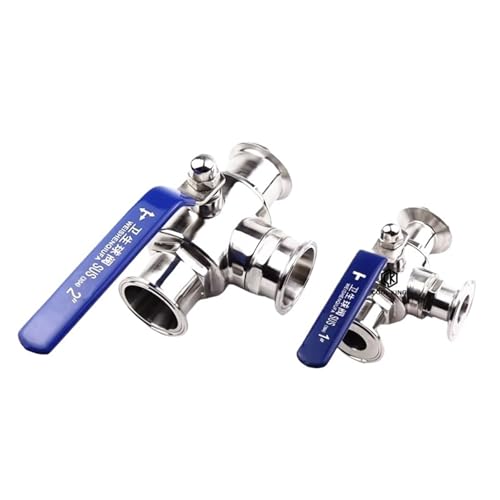 Rohr-AD 3/4" 1" 1-1/4" 1-1/2" 2" SS304 Edelstahl Sanitär 3-Wege-Kugelhahn Ferrule Typ Fit 1,5" 2" Tri Clamp(63mm x Ferrule 77.5,SS304_T TYPE) von YIRONCNPA