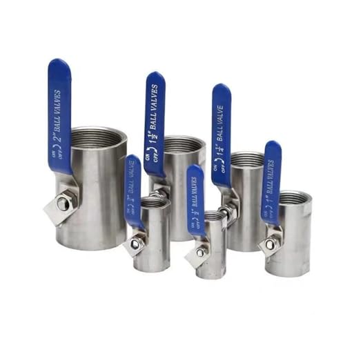 Stainless Steel BallValve DN15 DN20 DN25 DN32 DN40 DN50 SS 304 Female BSP With Vinyl Handle Silk Mouth Ball Valve Water Gas Oil(DN32) von YIRONCNPA