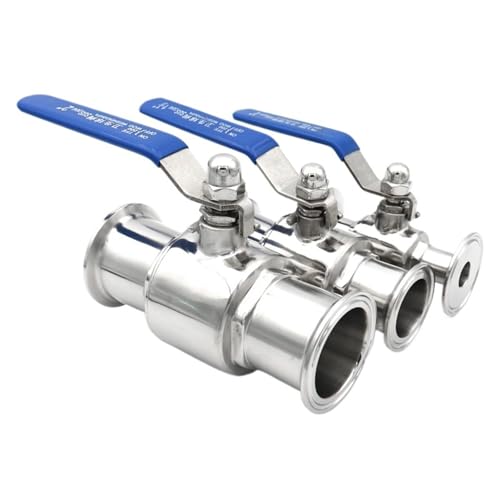 Straight Through Ball Valve 304/316L Stainless Steel Sanitary 19/25/32/38/45/51mm Tri Clamp Homebrew 3/4"1"1.25"1.5"2"(45mm x Ferrule64,SS316L) von YIRONCNPA