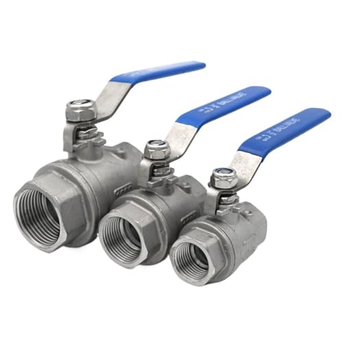 Two Pieces Model Ball Valve 304 316L Stainless Steel Full Bore BSPT1/4"3/8"1/2"3/4"1"1.5" Female Thread DN15 DN20 DN25 DN32 DN40(1/4",SS304) von YIRONCNPA