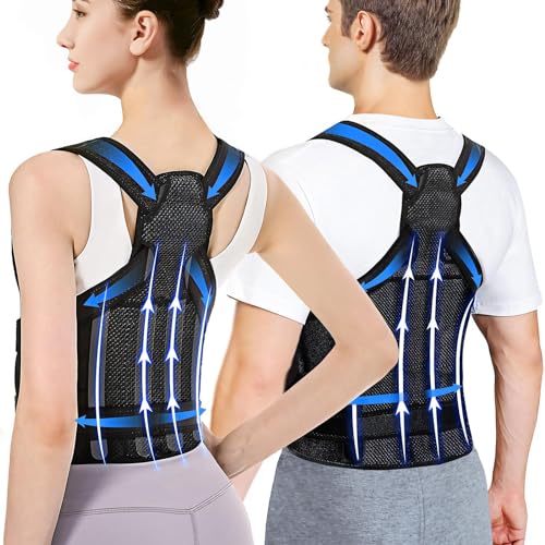 Rücken Geradehalter, Haltungskorrektur Rücken Damen und Herren, Back Posture Corrector, Verstellbare Rückentrainer, Rückenstützgürtel für Linderung Rückenschmerzen und Kyphose -M ( Taillen 34”-41”) Rücken Geradehalter, Haltungskorrektur Rücken Damen und Herren, Back Posture Corrector, Verstellbare Rückentrainer, Rückenstützgürtel für Linderung Rückenschmerzen und Kyphose -M ( Taillen 34”-41”) von YISAILU