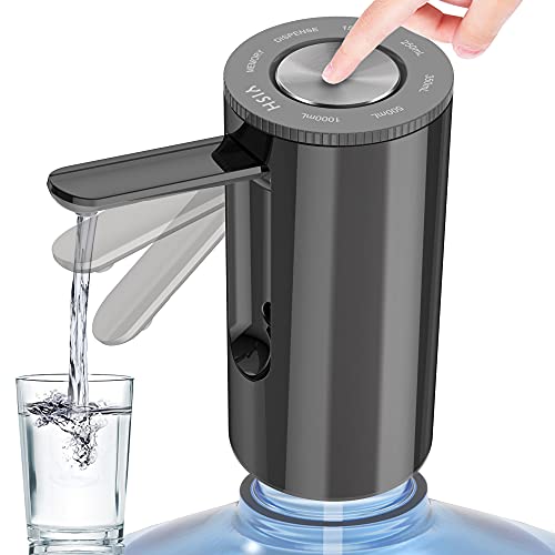 YISH Wasserspender Pumpe Wasserpumpe 5Gallonen Wasserflasche: Elektrischer Wasserspender Wiederaufladbarer USB Wasserflasche Pumpe Tragbarer Faltbar Trinkwasserpumpe für Home Office Küchen Camping von YISH