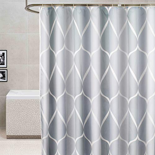 YISHU Top Qualität Duschvorhang Wasserdicht Anti-Schimmel Stoff inkl. 12 Duschvorhangringe für Badezimmer Grau 180x180cm von YISHU