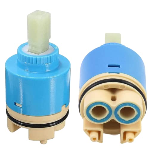 2 Stück 35 mm Wasserhahn-Kartusche, Keramikkartuschenventil für Wasserhahn, Ersatz-Mix-Wasserhahn, Innen-Kartusche, Ersatz für Küchenarmatur von YISIFEINUO
