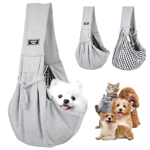 Hundetragetasche, Reversible Welpentrage Freihändig, Hunderucksack Bis 8 kg, Haustiertasche für kleinen Hund und Katze, Hundetragetasche für Spaziergänge/Aktivitäten im Freien (Grau) Hundetragetasche, Reversible Welpentrage Freihändig, Hunderucksack Bis 8 kg, Haustiertasche für kleinen Hund und Katze, Hundetragetasche für Spaziergänge/Aktivitäten im Freien (Grau) von YISKY
