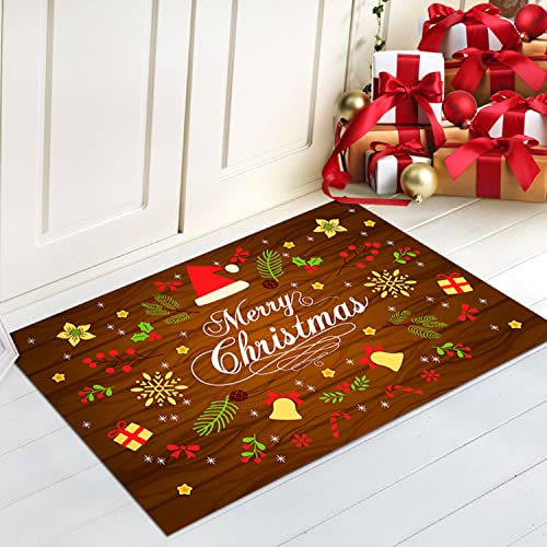 YISKY Weihnachtsteppich Matten, Weihnachten Home Tür Fußmatten, Gedruckt Teppich, rutschfeste Fußmatte Weihnachtsmuster, für Schlafzimmer, Flur Wohnzimmer Boden, Küche Badezimmer Teppich (M4) von YISKY