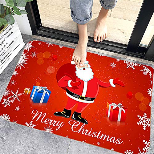 YISKY Weihnachtsteppich Matten, Weihnachten Home Tür Fußmatten, Gedruckt Teppich, rutschfeste Fußmatte Weihnachtsmuster, für Schlafzimmer, Flur Wohnzimmer Boden, Küche Badezimmer Teppich (E) von YISKY