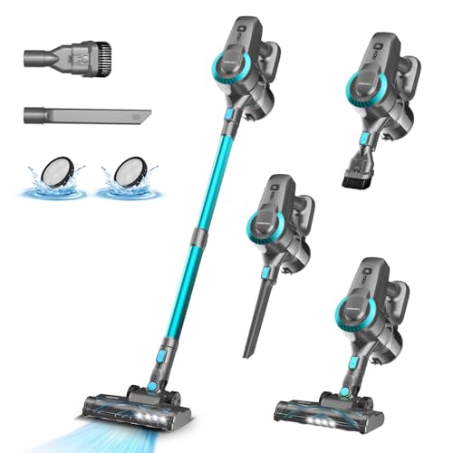 Akku Staubsauger, 25000Pa/175W/50Min Staubsauger Kabellos, Anti-Tangle-Bürste und Selbststehend, Ultraleichter Handstaubsauger akku vacuum cleaner Stielstaubsauger für Teppichen, Hartboden, Tierhaare Akku Staubsauger, 25000Pa/175W/50Min Staubsauger Kabellos, Anti-Tangle-Bürste und Selbststehend, Ultraleichter Handstaubsauger akku vacuum cleaner Stielstaubsauger für Teppichen, Hartboden, Tierhaare von YISORA