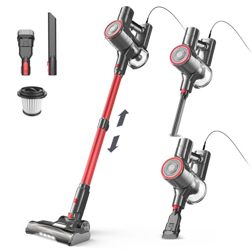 YISORA Staubsauger, 6-in-1 Stielstaubsauger & Handstaubsauger mit 6M Kabel, 23Kpa stark Saugkraft, 600W Motor, freistehender Staubsauger Beutellos Vacuum Cleaner für Harte Böden Teppich, klein leicht YISORA Staubsauger, 6-in-1 Stielstaubsauger & Handstaubsauger mit 6M Kabel, 23Kpa stark Saugkraft, 600W Motor, freistehender Staubsauger Beutellos Vacuum Cleaner für Harte Böden Teppich, klein leicht von YISORA